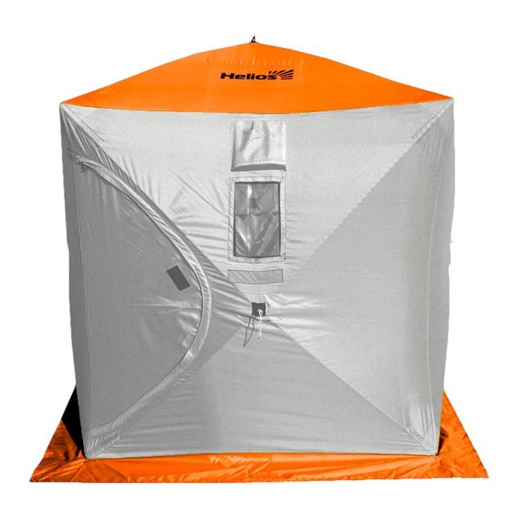 Палатка для зимней рыбалки Helios Куб 1.5х1.5м серый/оранжевый