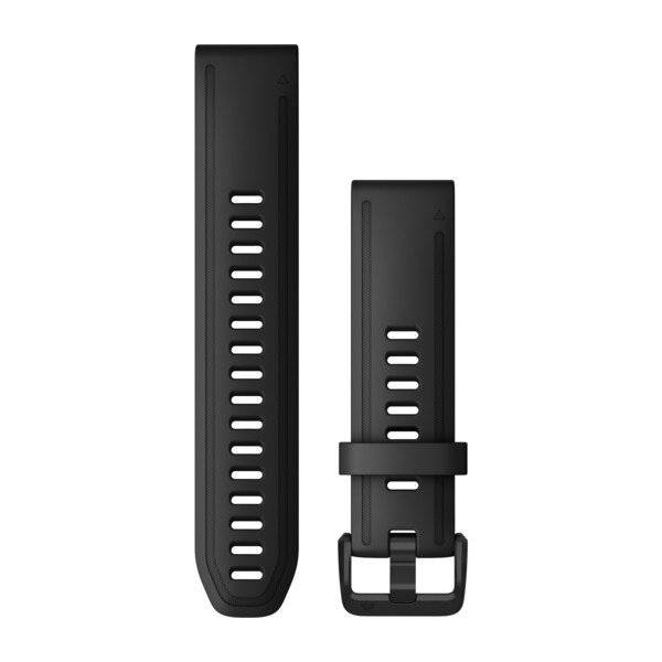 Ремешок сменный QuickFit 20 мм (силикон) черный с черной застежкой 